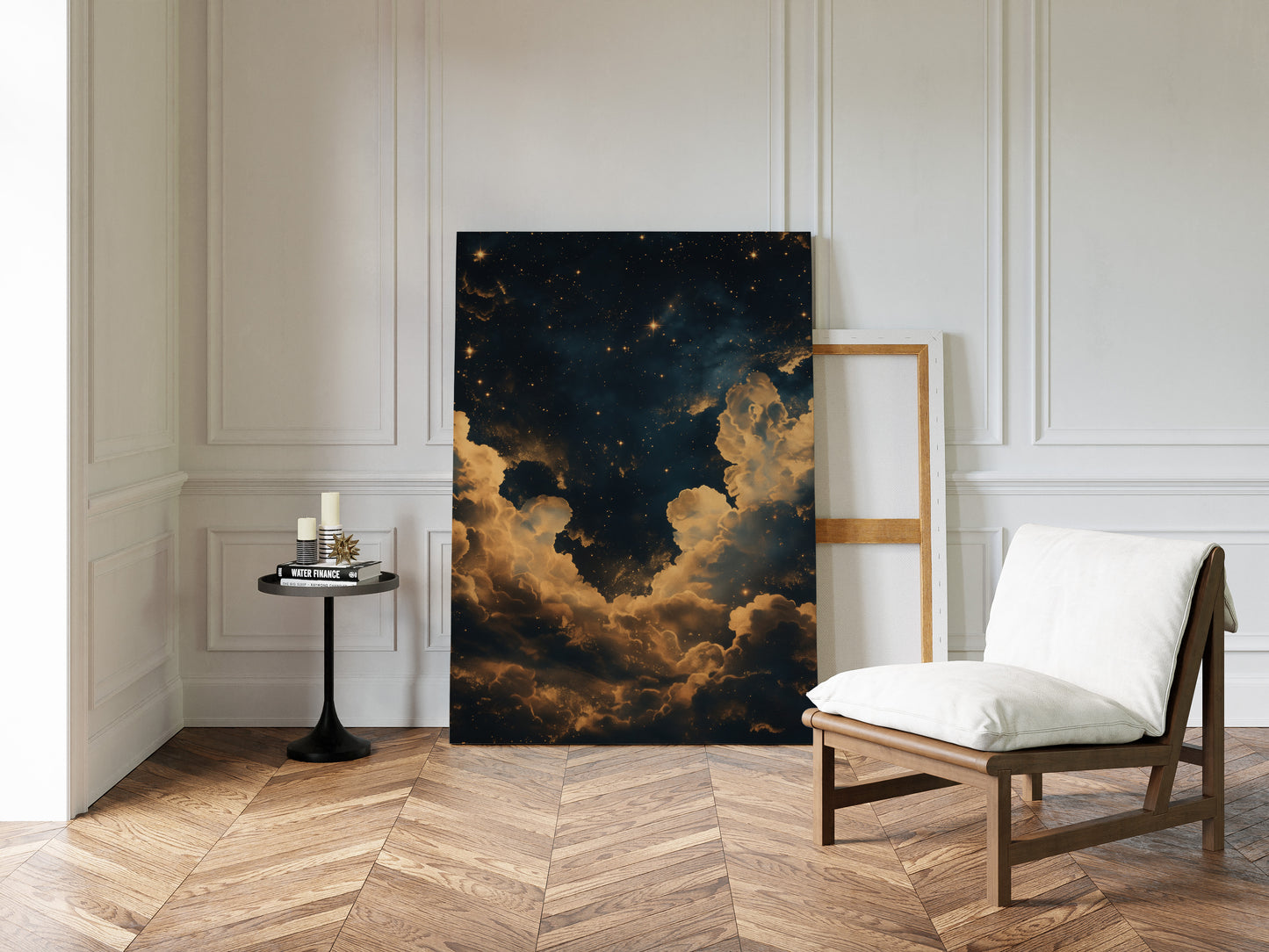 Golden Clouds Beneath a Midnight Sky