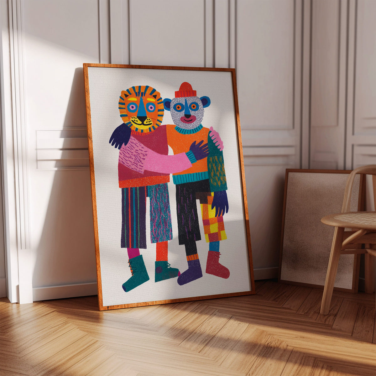 Embrace of Colorful Companionship