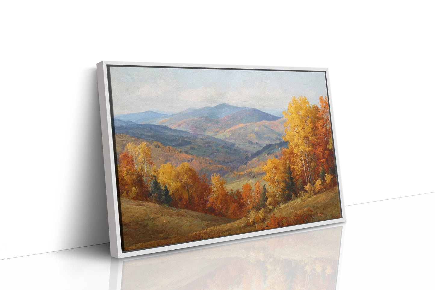 Autumn's Embrace on Distant Hills
