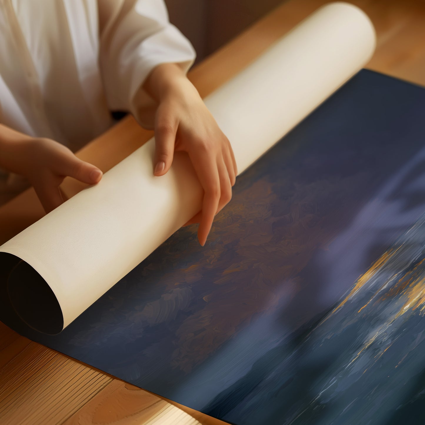 Golden Path Across Midnight Waters