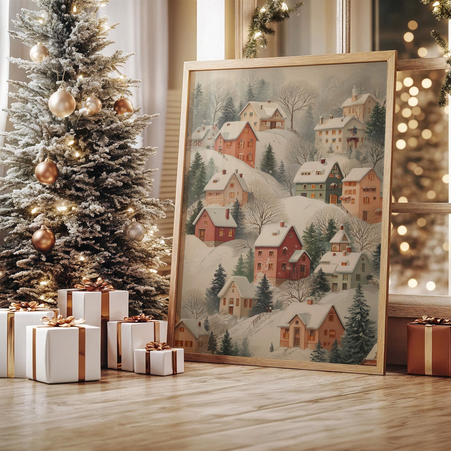 Snow Covered Village Dreams Of Home