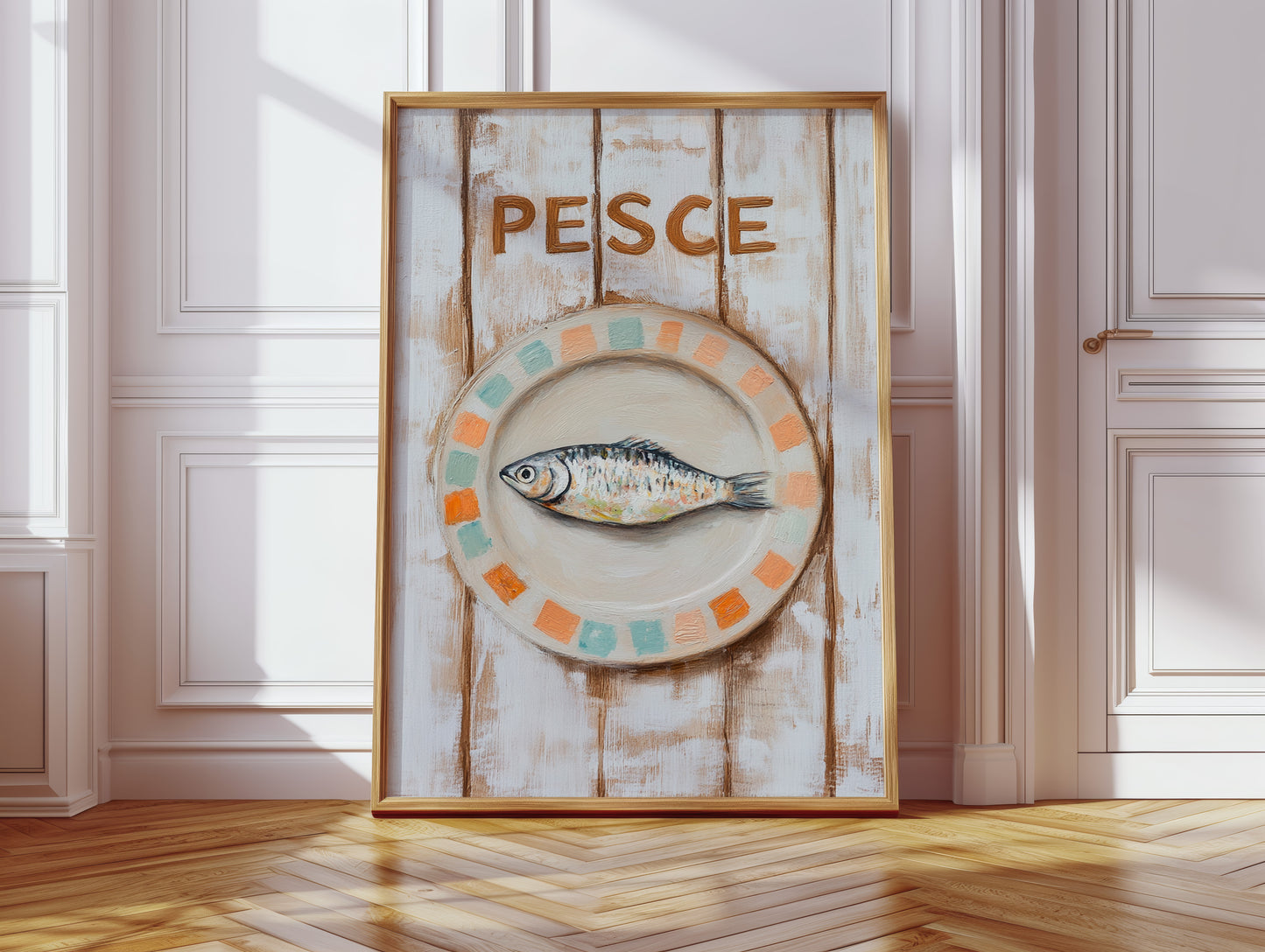 Pesce on Painted Tile Plate