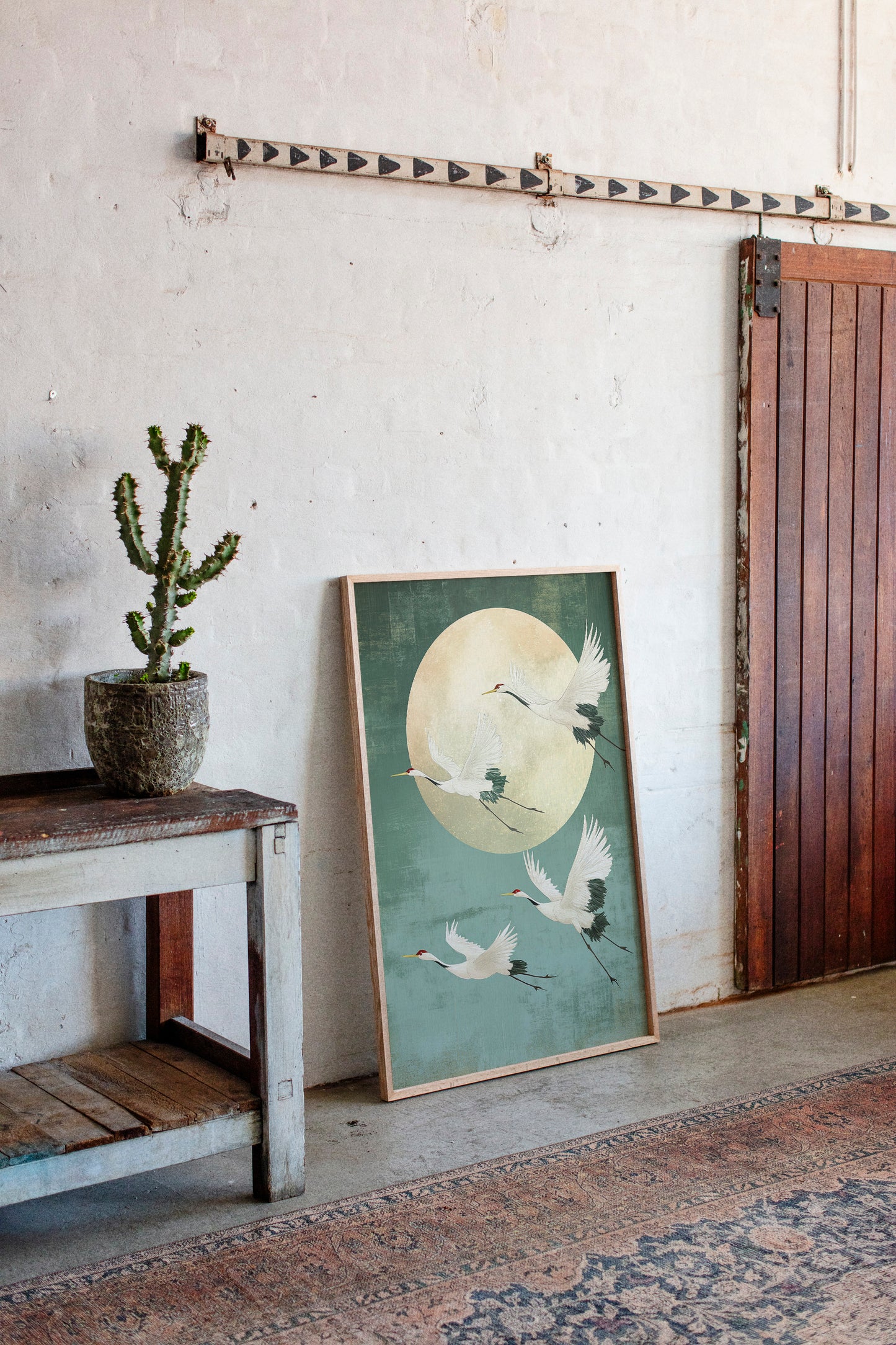 Moonrise Flight of the Cranes