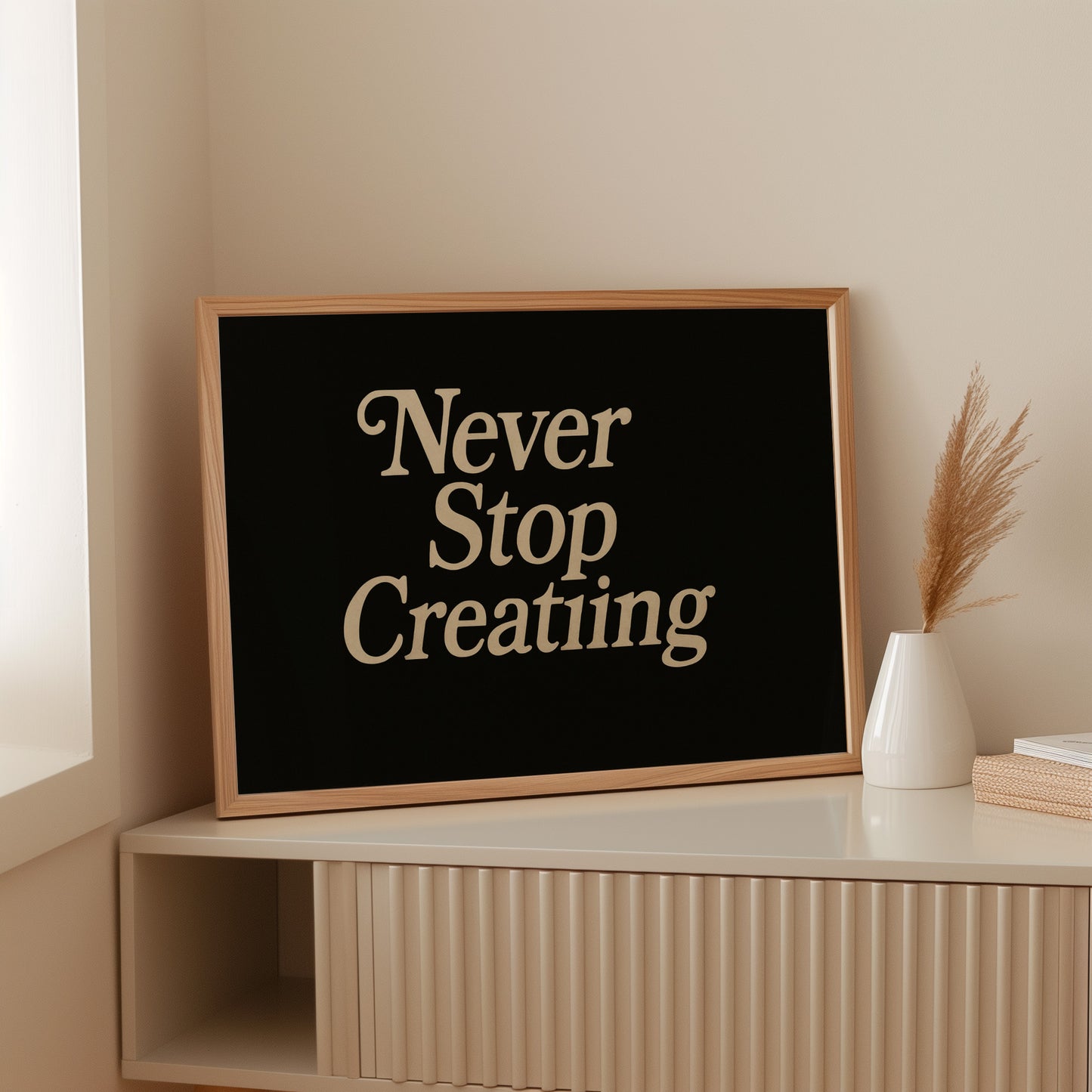Never Stop Creating Retro Quote Print