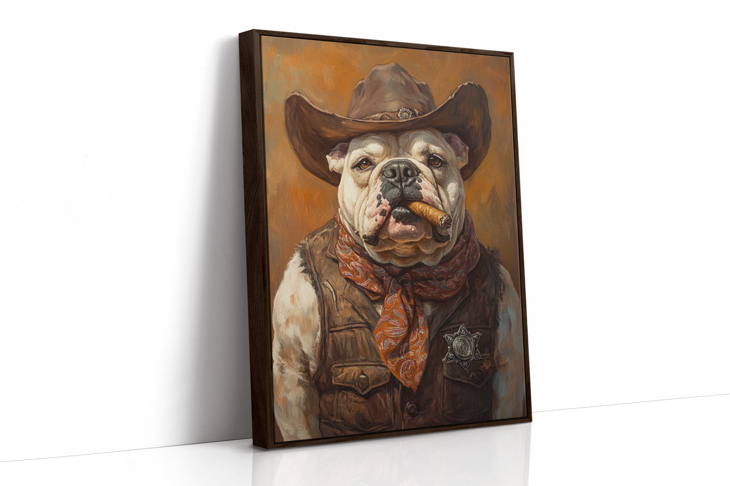 Bulldog Sheriff with a Cigar and Scowl