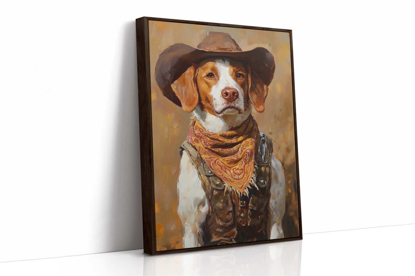 Brittany Spaniel Cowboy in Sunset Bandana