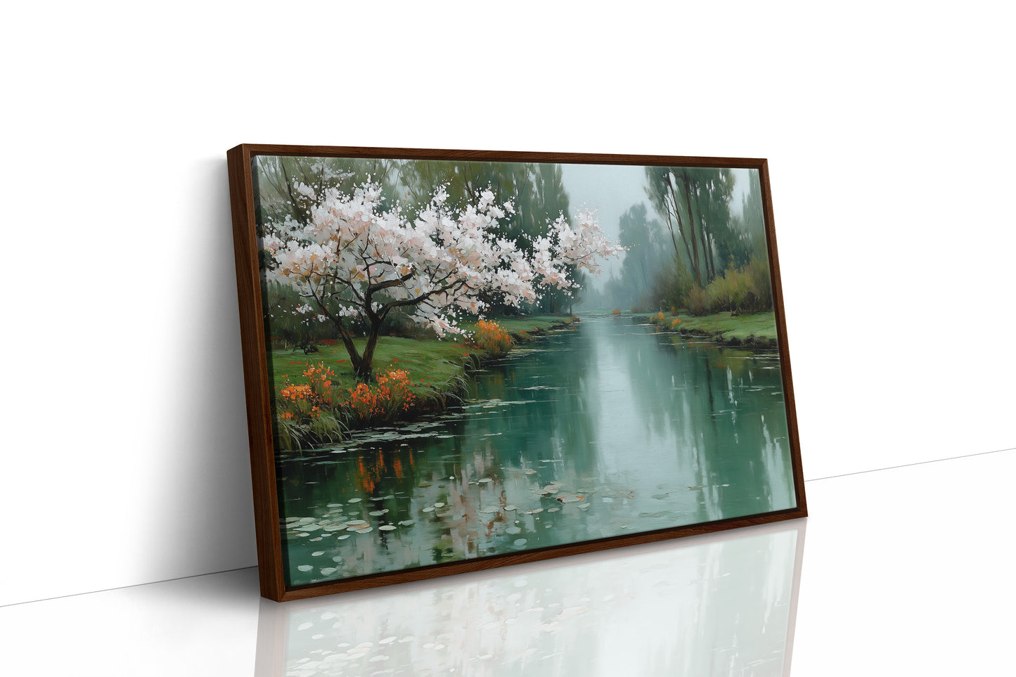 Cherry Blossoms Mirror Morning's Peace