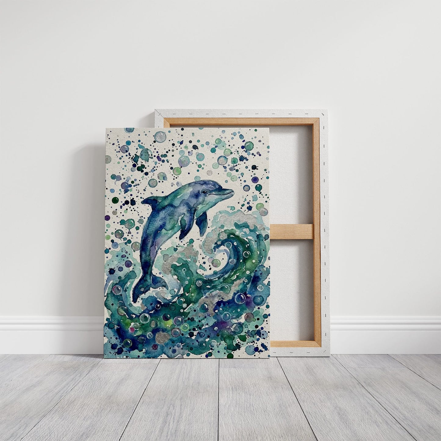 Breaking Free: Watercolor Leaping Dolphin