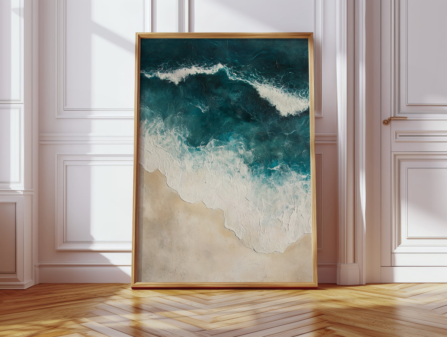 Waves Crashing on Sculpted Shore