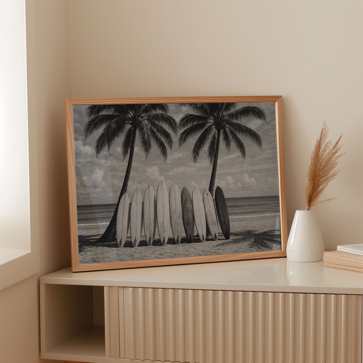 Surfboards and Palms in Paradise