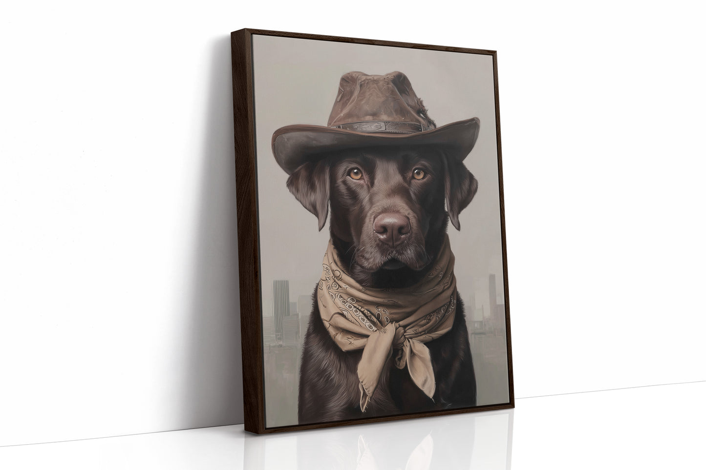 Chocolate Lab Rides The Range