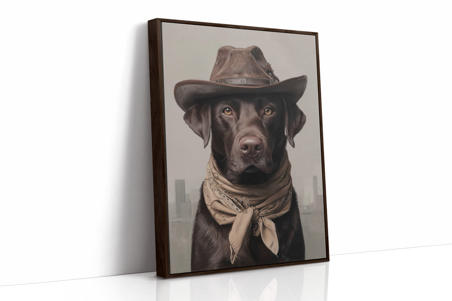 Chocolate Lab Rides The Range
