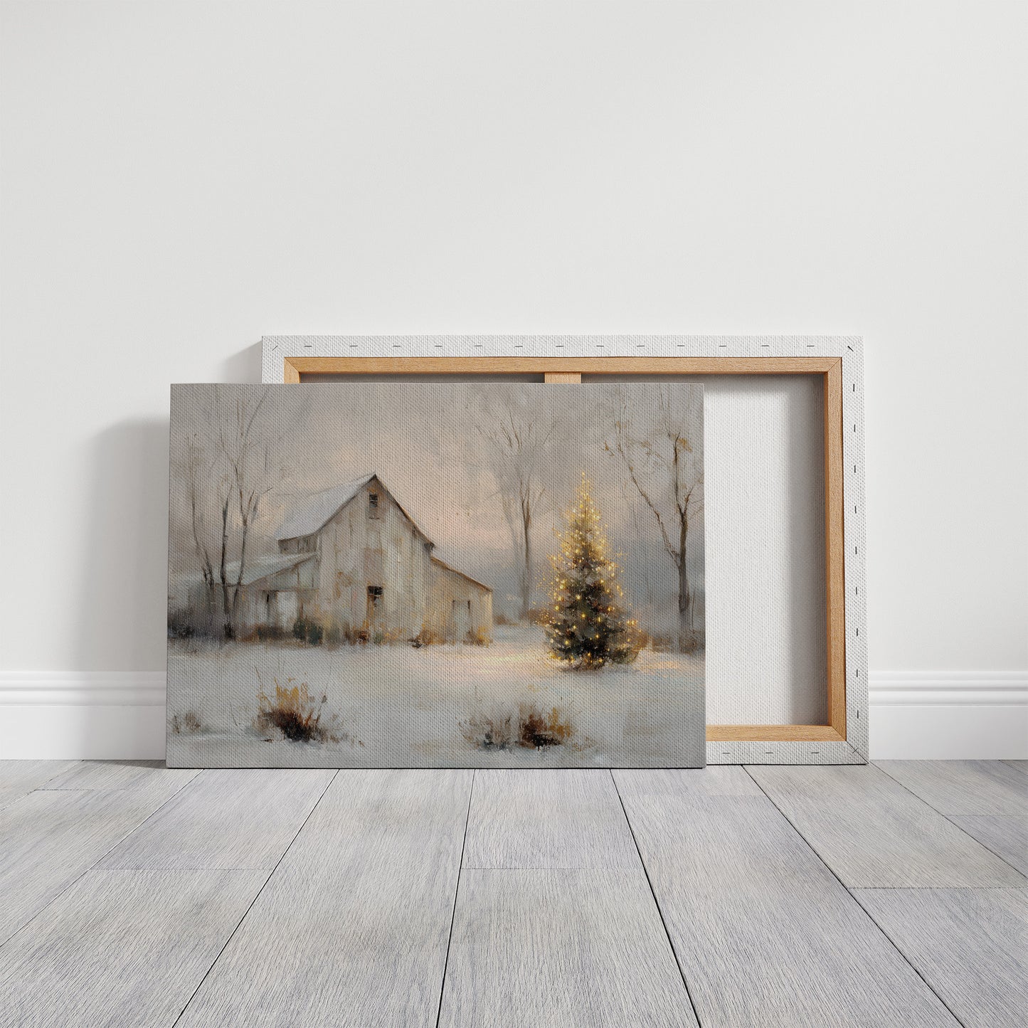 Barn and Evergreen in the Snow