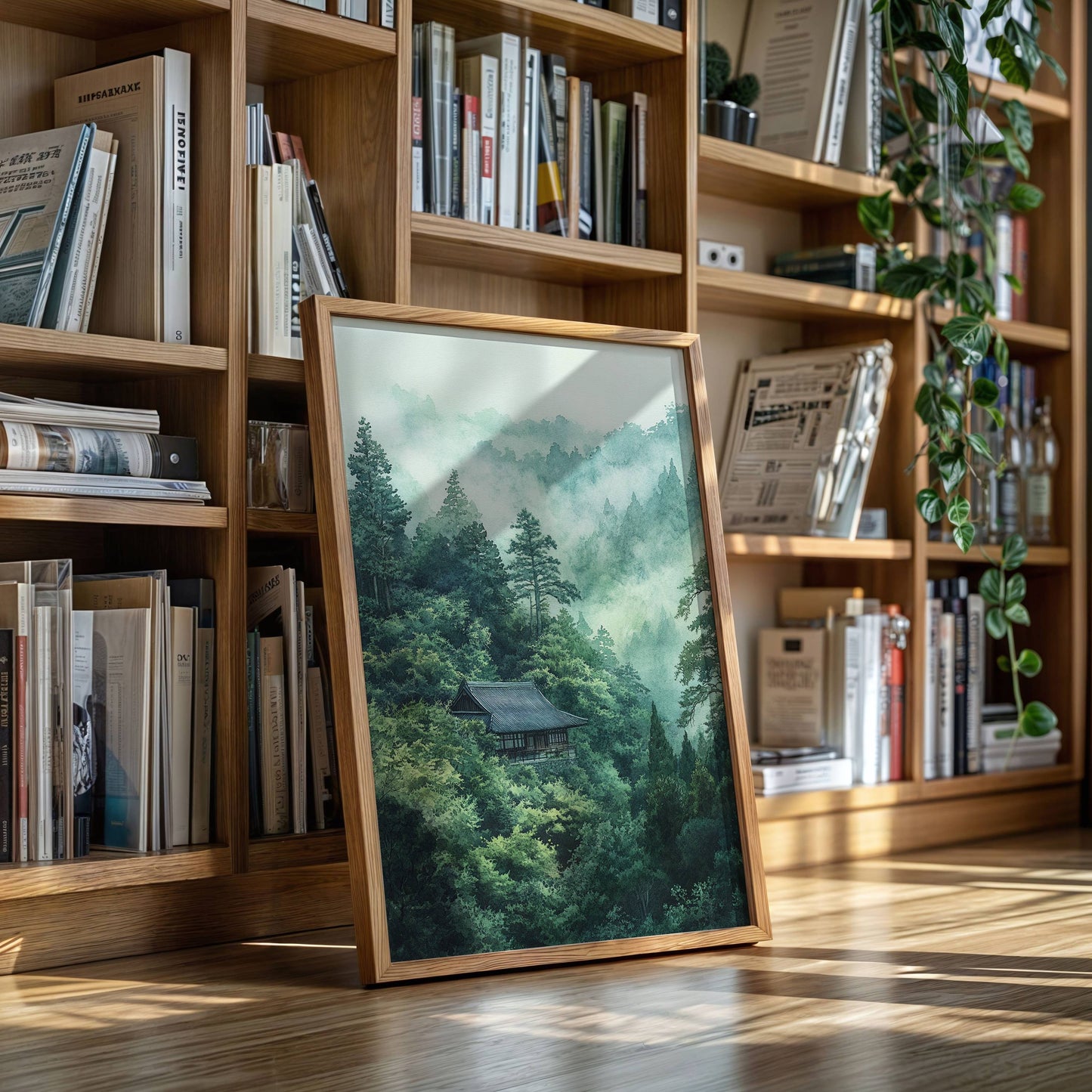 Mountain Temple Rests In Emerald Mist