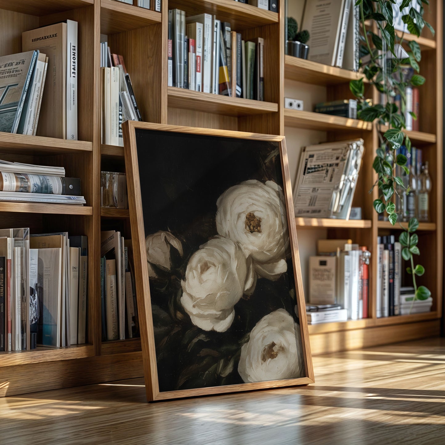 Ivory Roses in Baroque Shadow