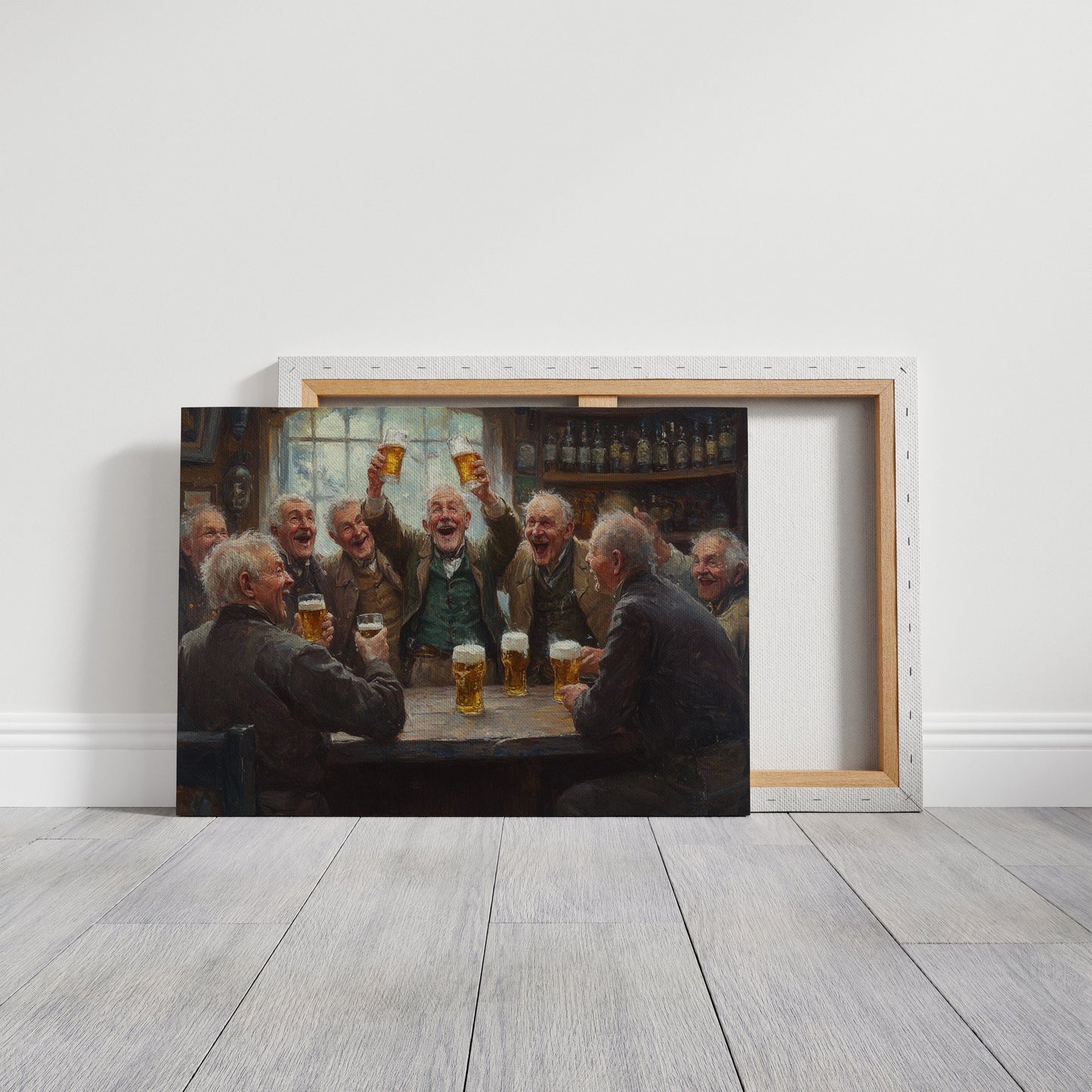 Timeless Camaraderie: Vintage Pub Celebration Canvas Wall Art