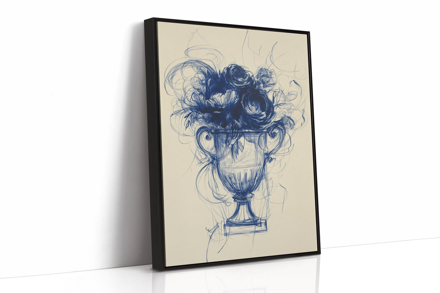 Indigo Roses Dance In Crystal Urn