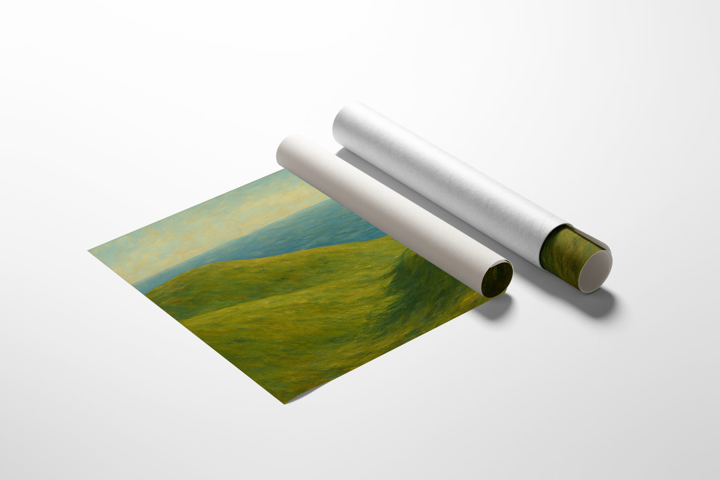 Sailboat Beyond the Green Hills