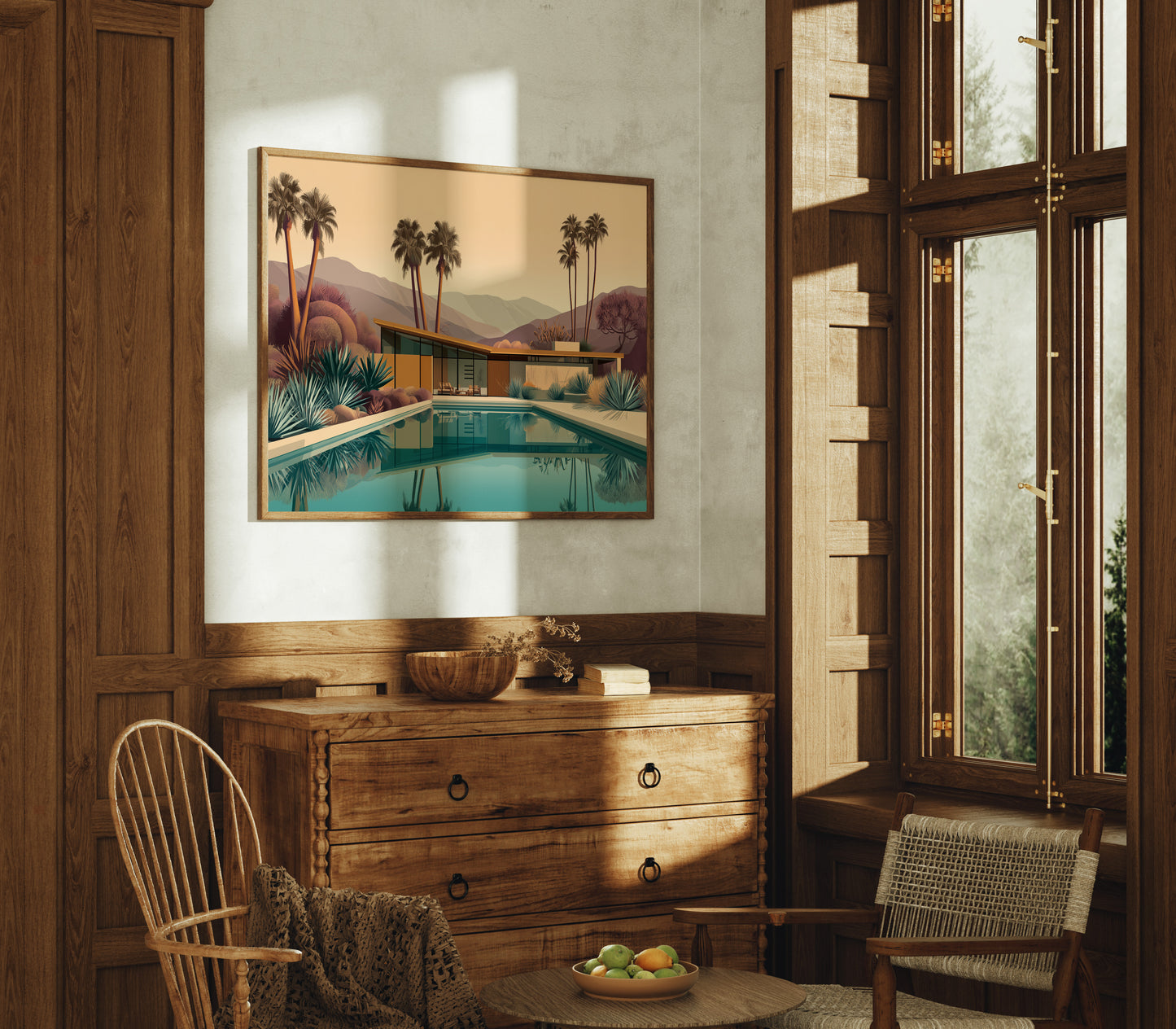 Desert Palms Mirror Modern Serenity