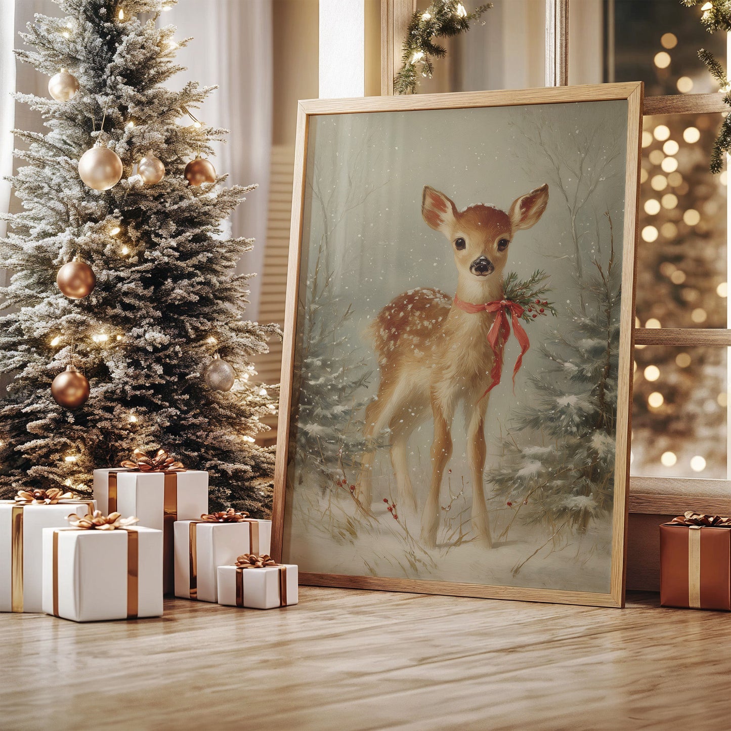 December's Fawn Wears Ruby Ribbons