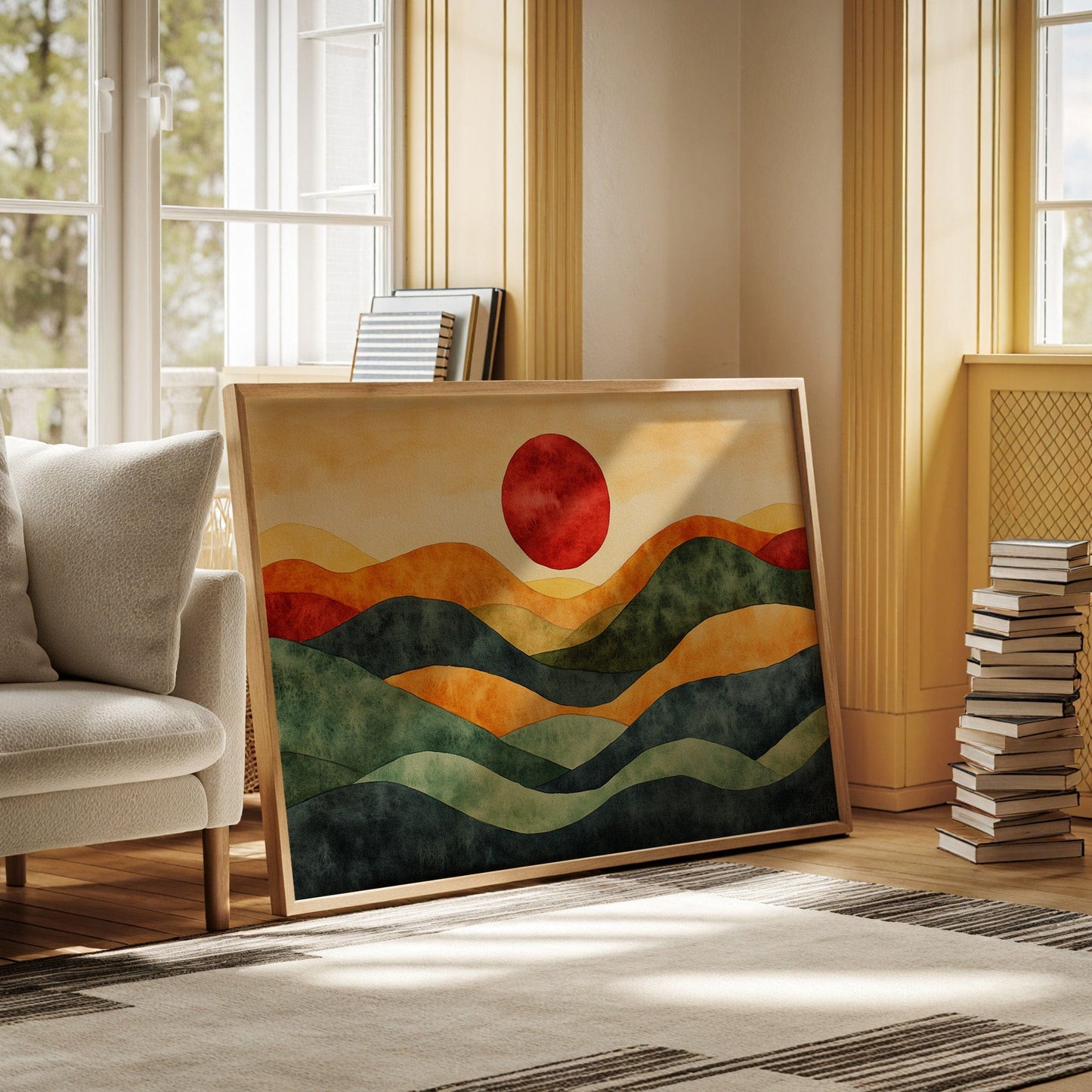 Rolling Hills Bow To Crimson Sky