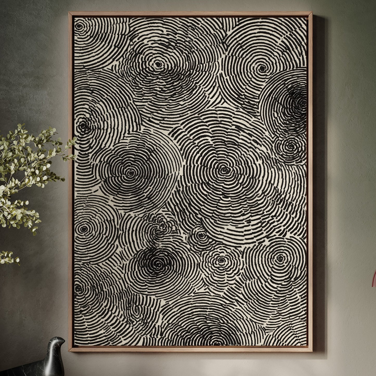 Cascading Circular Patterns in Monochrome