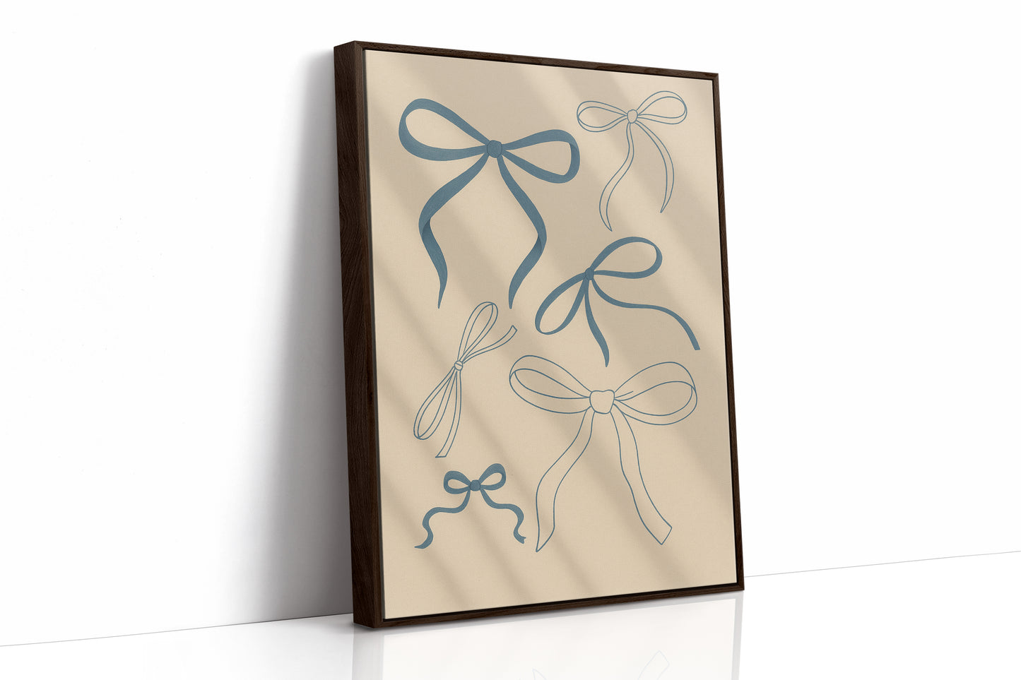Whimsical Blue Bows Minimalist Print