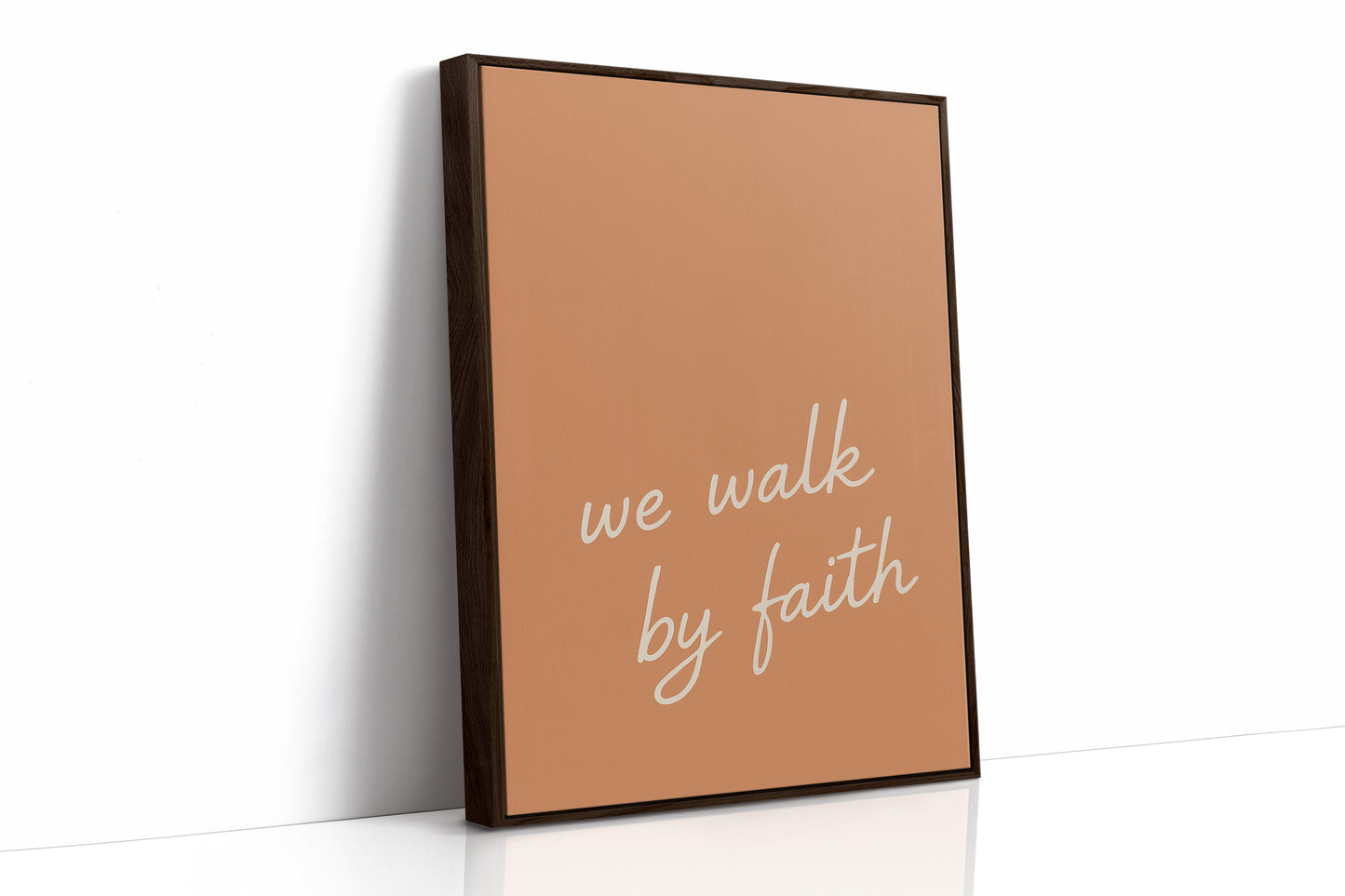We Walk by Faith Terracotta Print