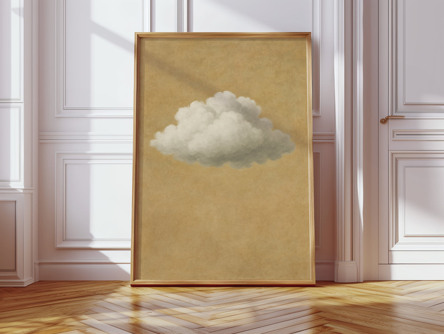 Solitary Cloud Over Ochre Sky