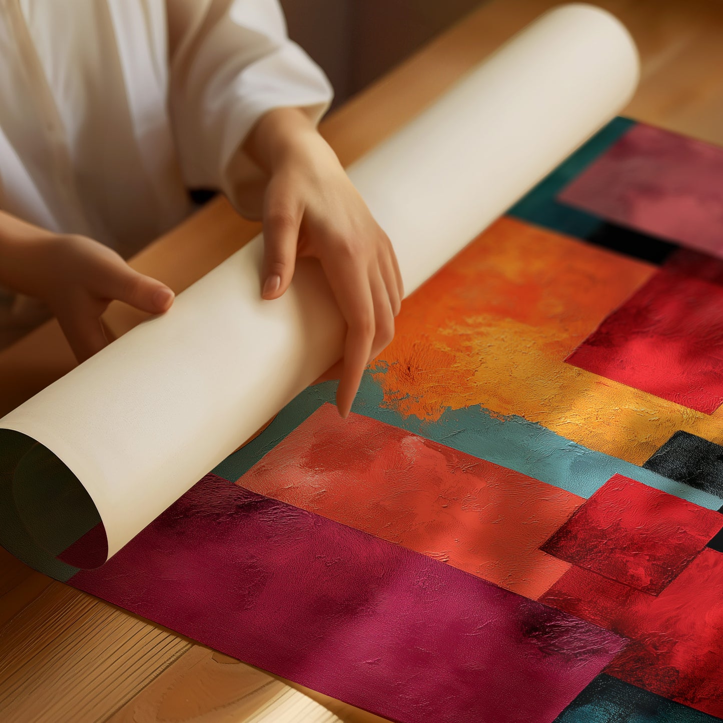 Golden Sun Through City Blocks