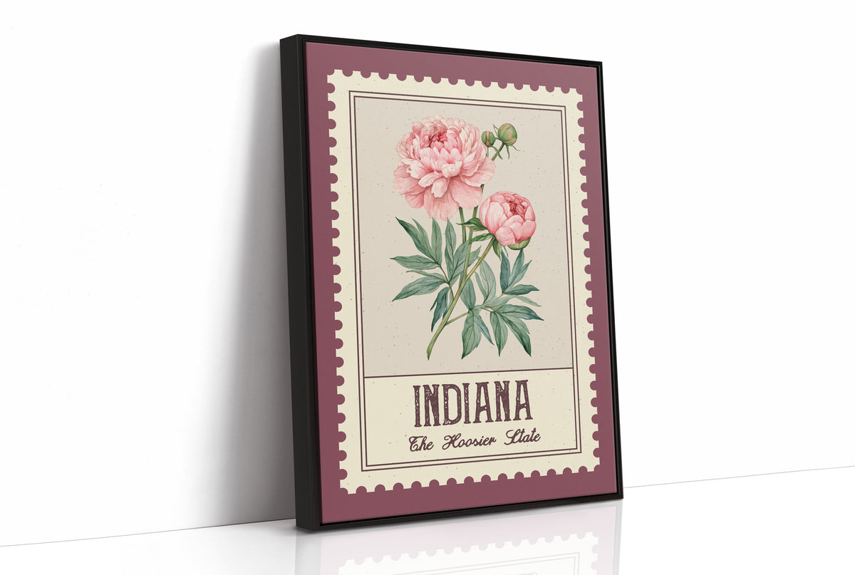 Indiana Peony Watercolor Stamp