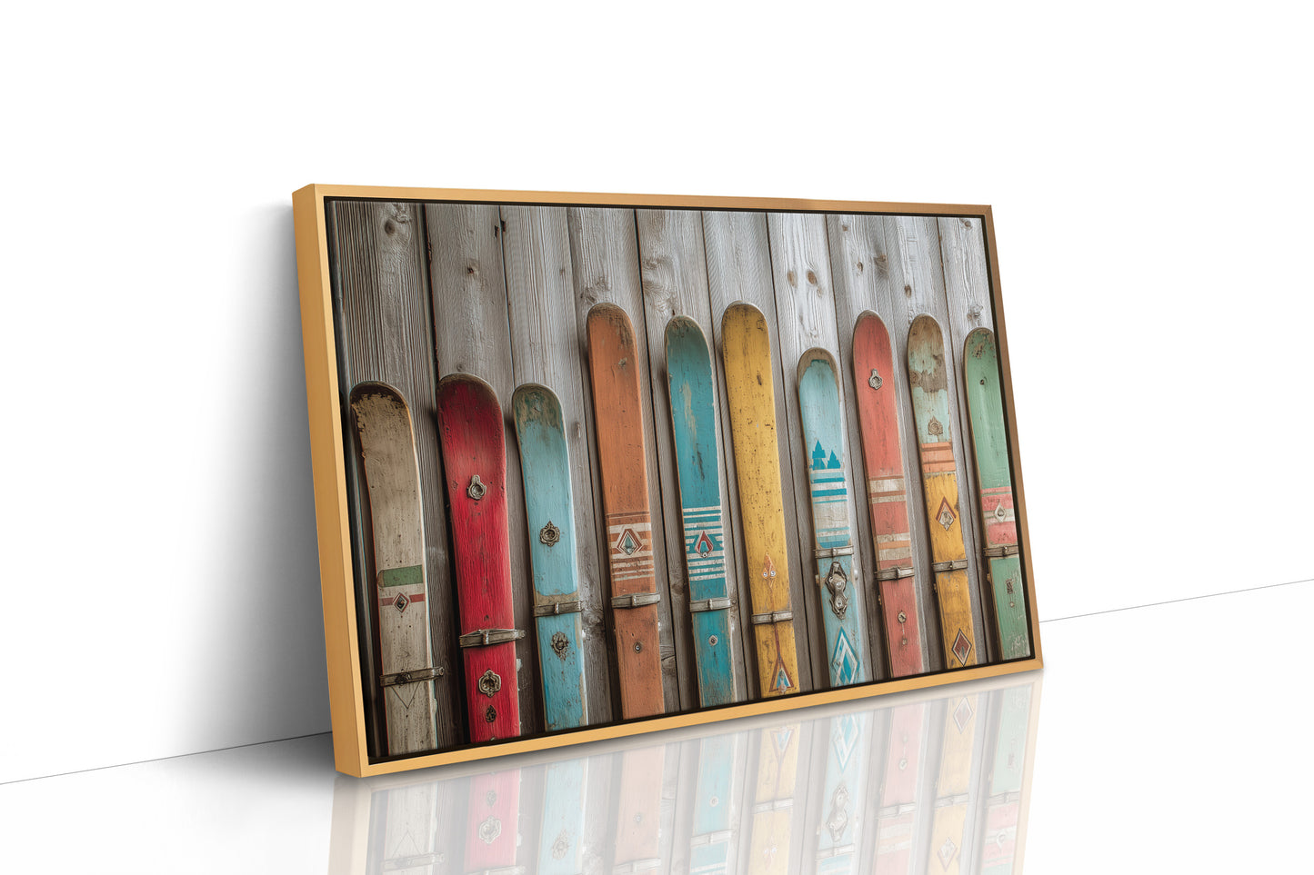 Colors Rest Against Weathered Wood
