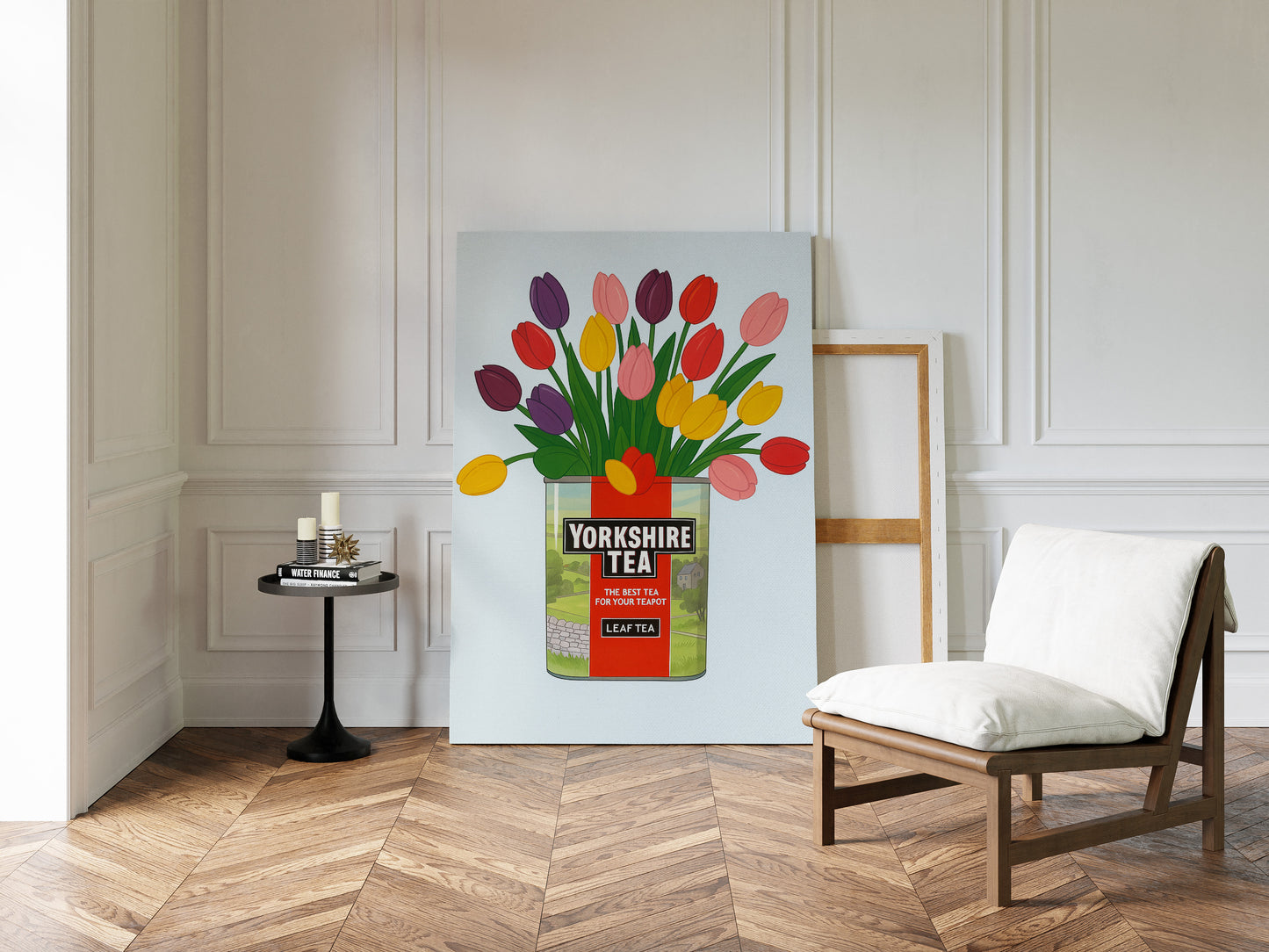Tulips in a Yorkshire Tea Tin