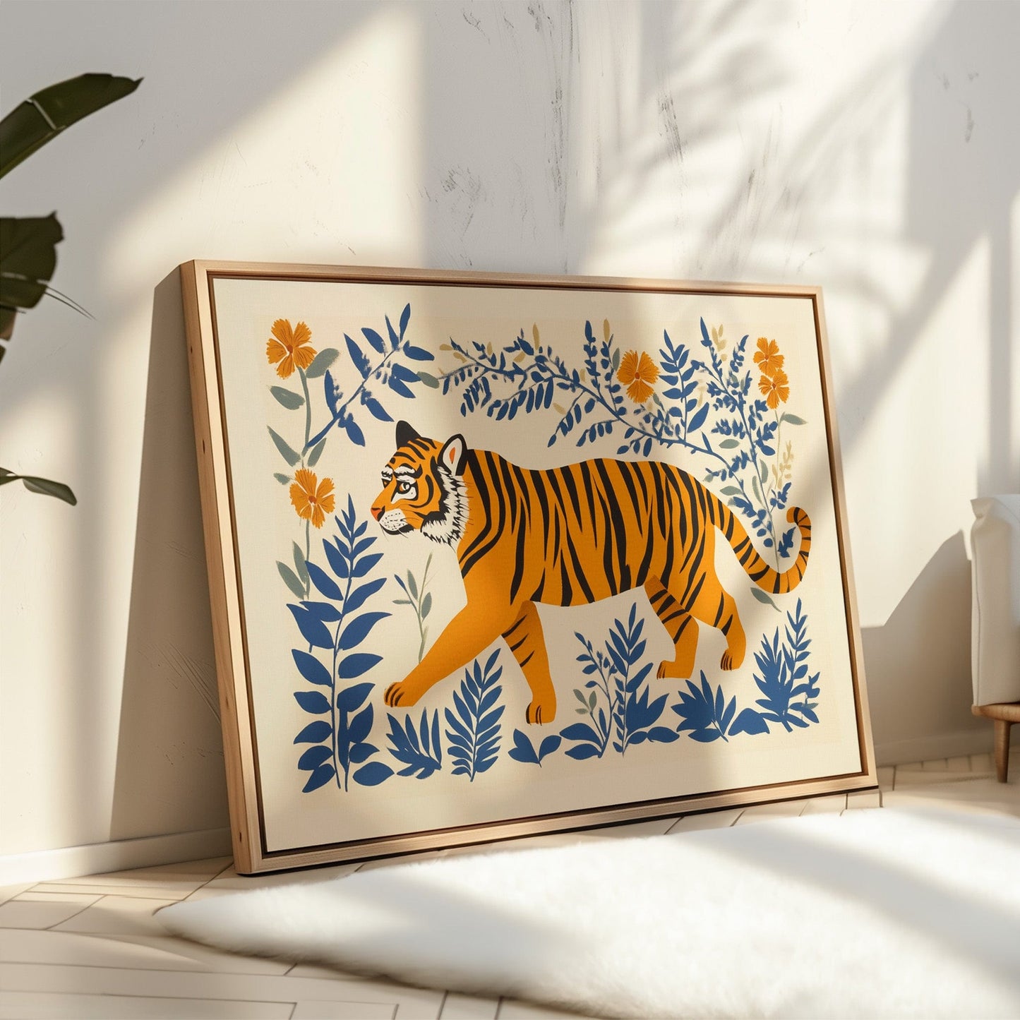 Majestic Tiger Print – Bold Jungle Art, Modern Folk Style Wall Decor