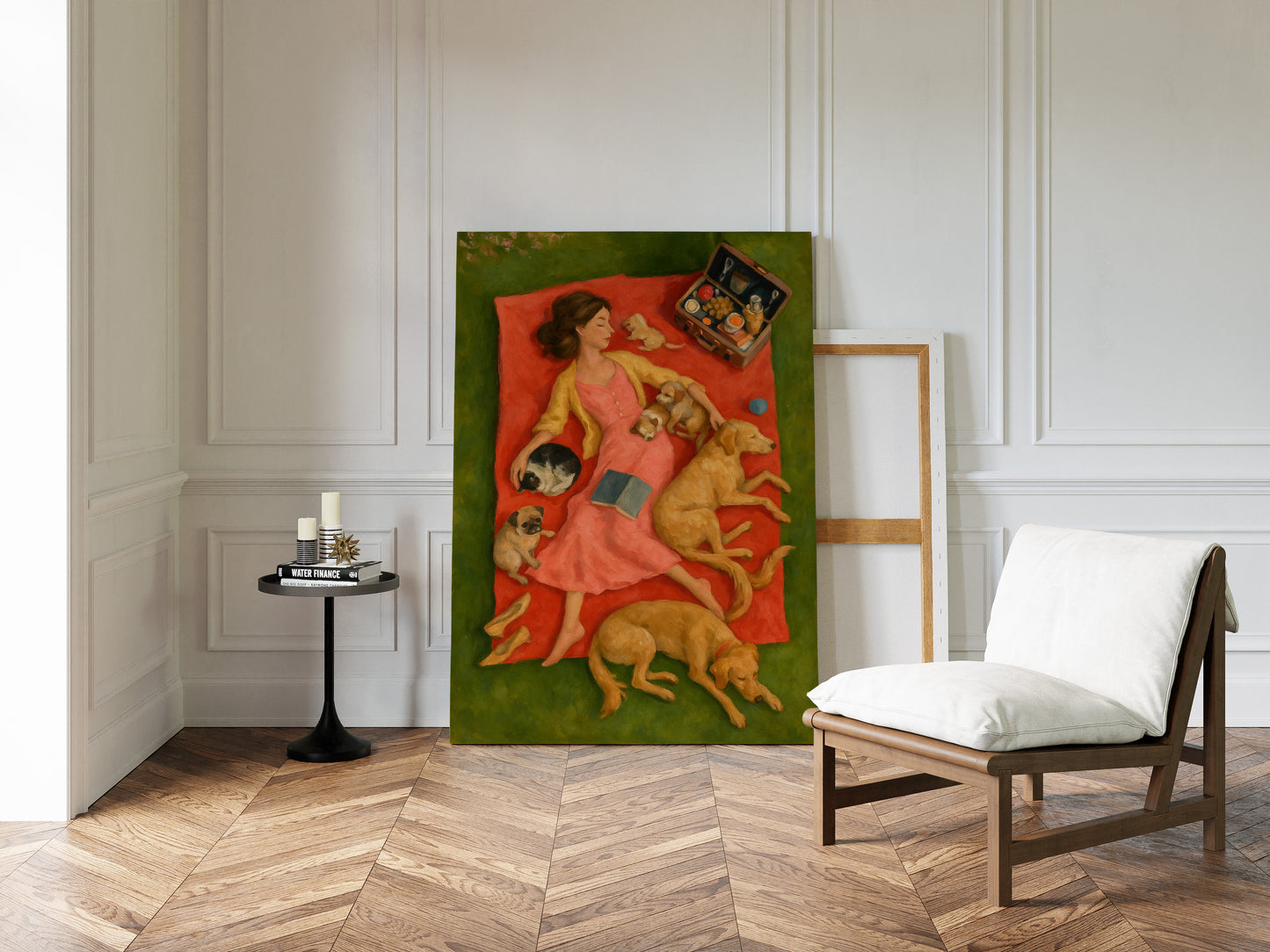 Picnic Nap with Dogs and a Book