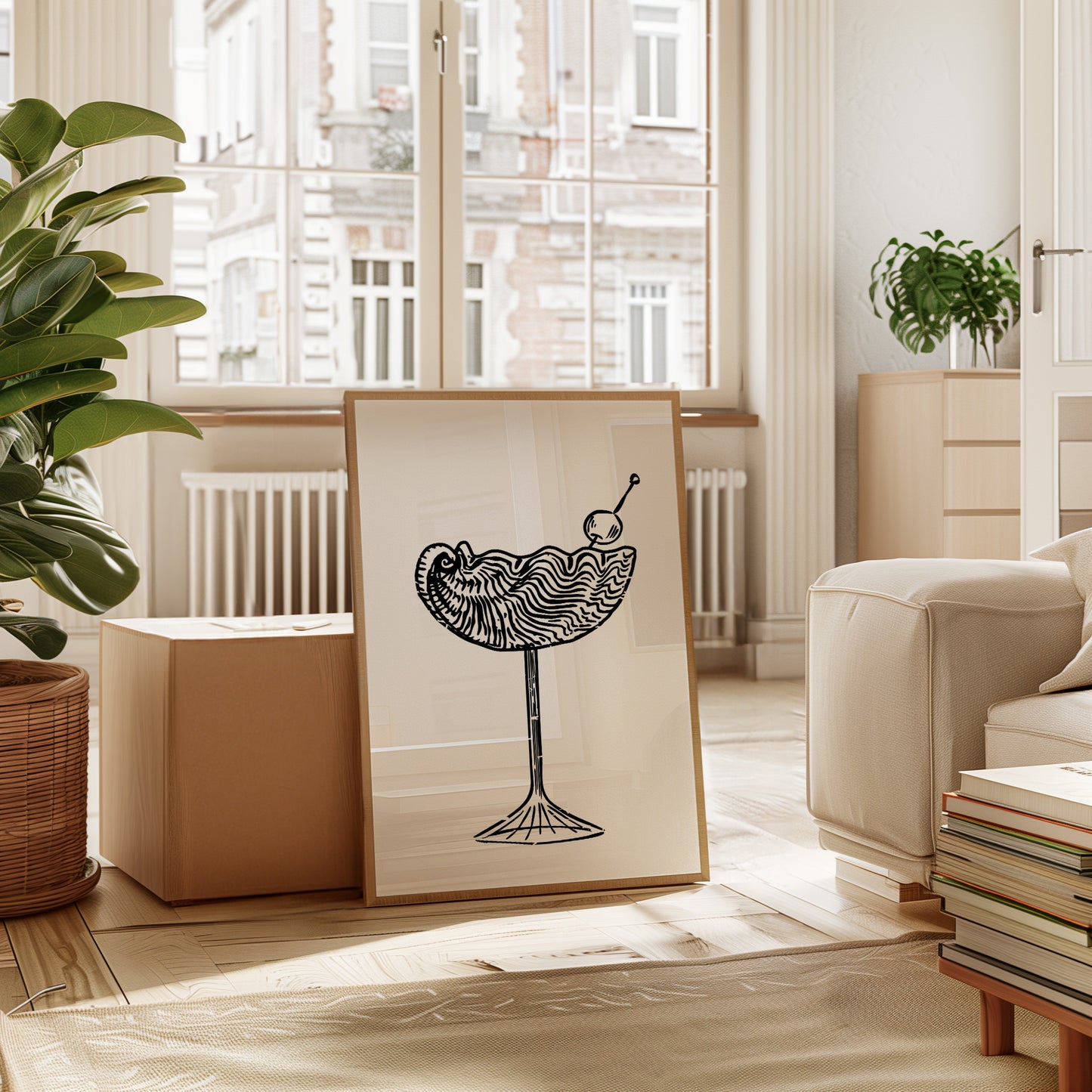 Midnight Martini Draws Wave Lines