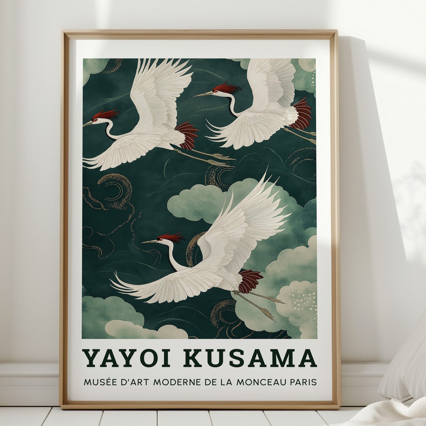 Celestial Flight – Cranes in a Dreamlike Sky