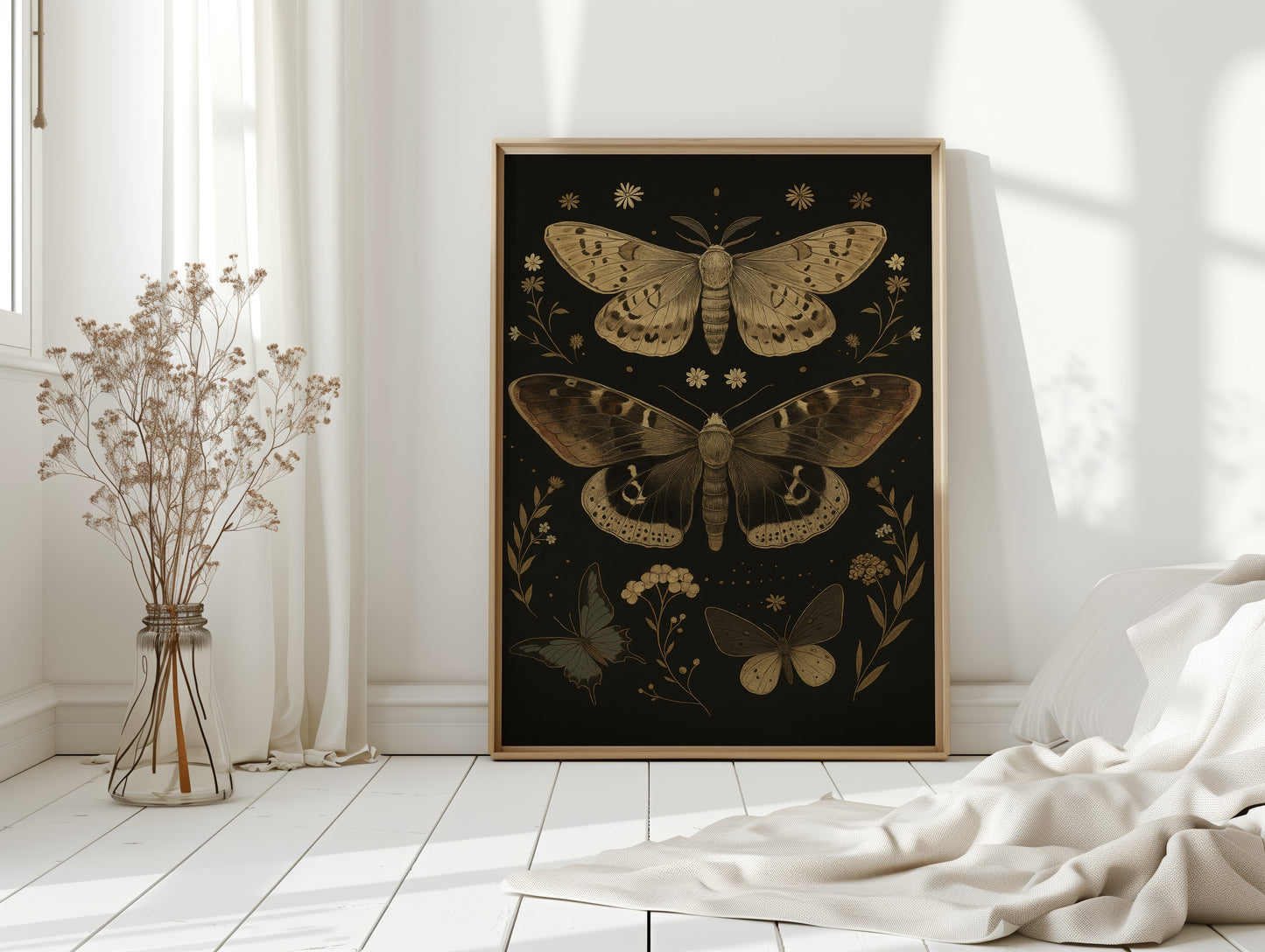 Nocturnal Wings and Wildflower Charms