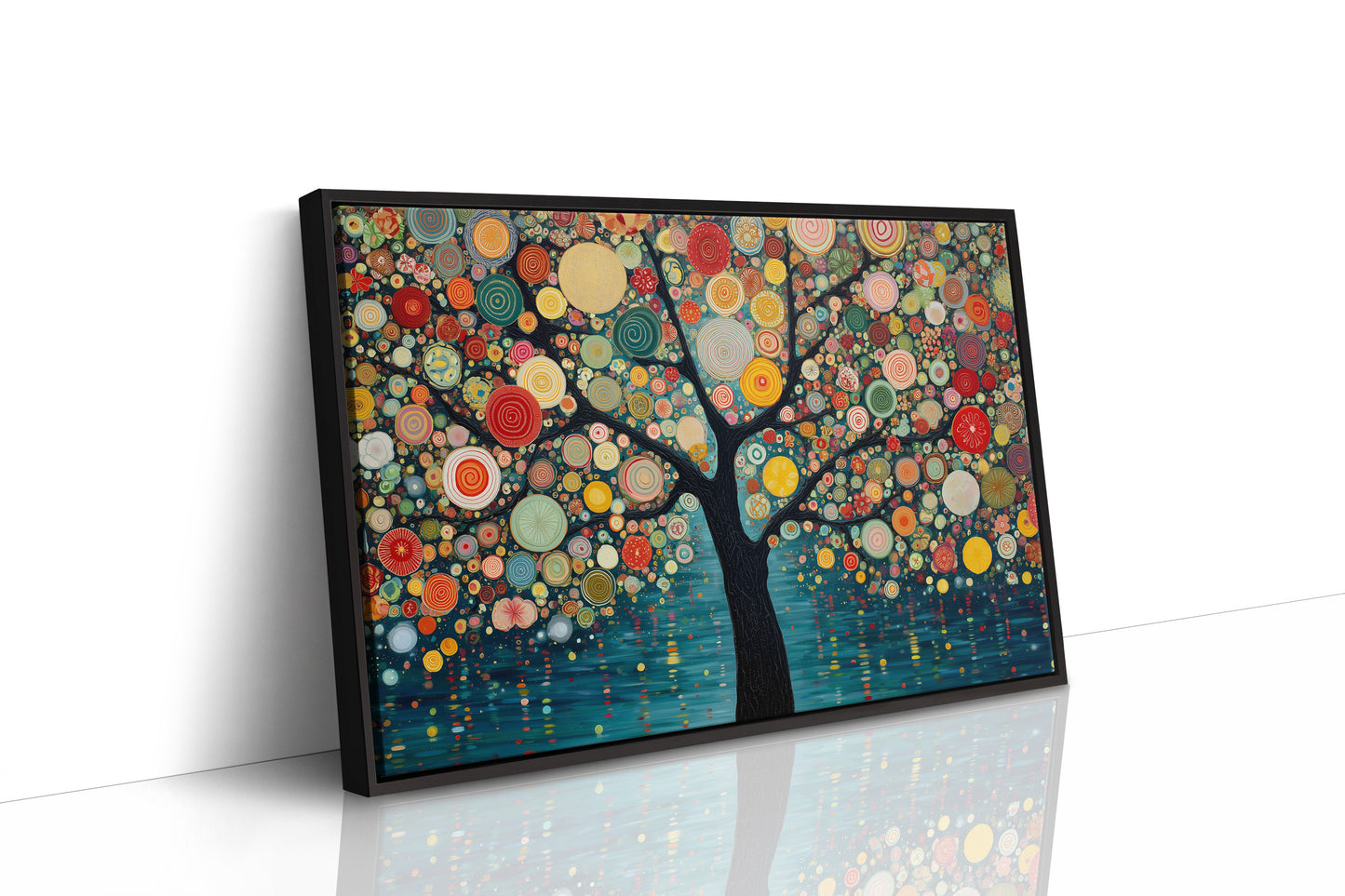 Circles Dance Through Teal Night