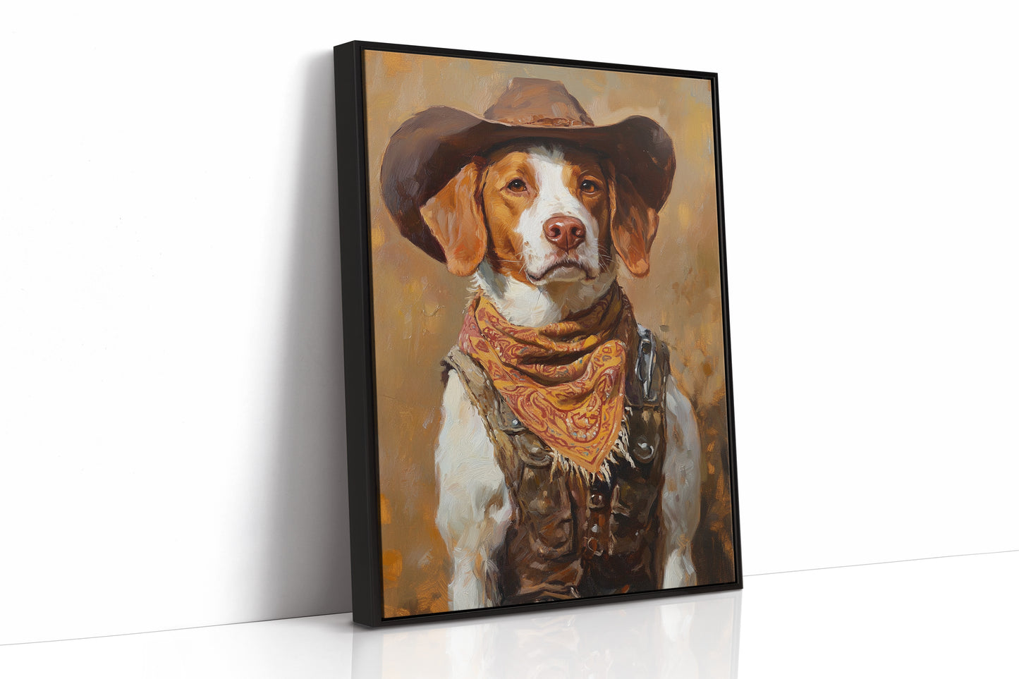 Brittany Spaniel Cowboy in Sunset Bandana