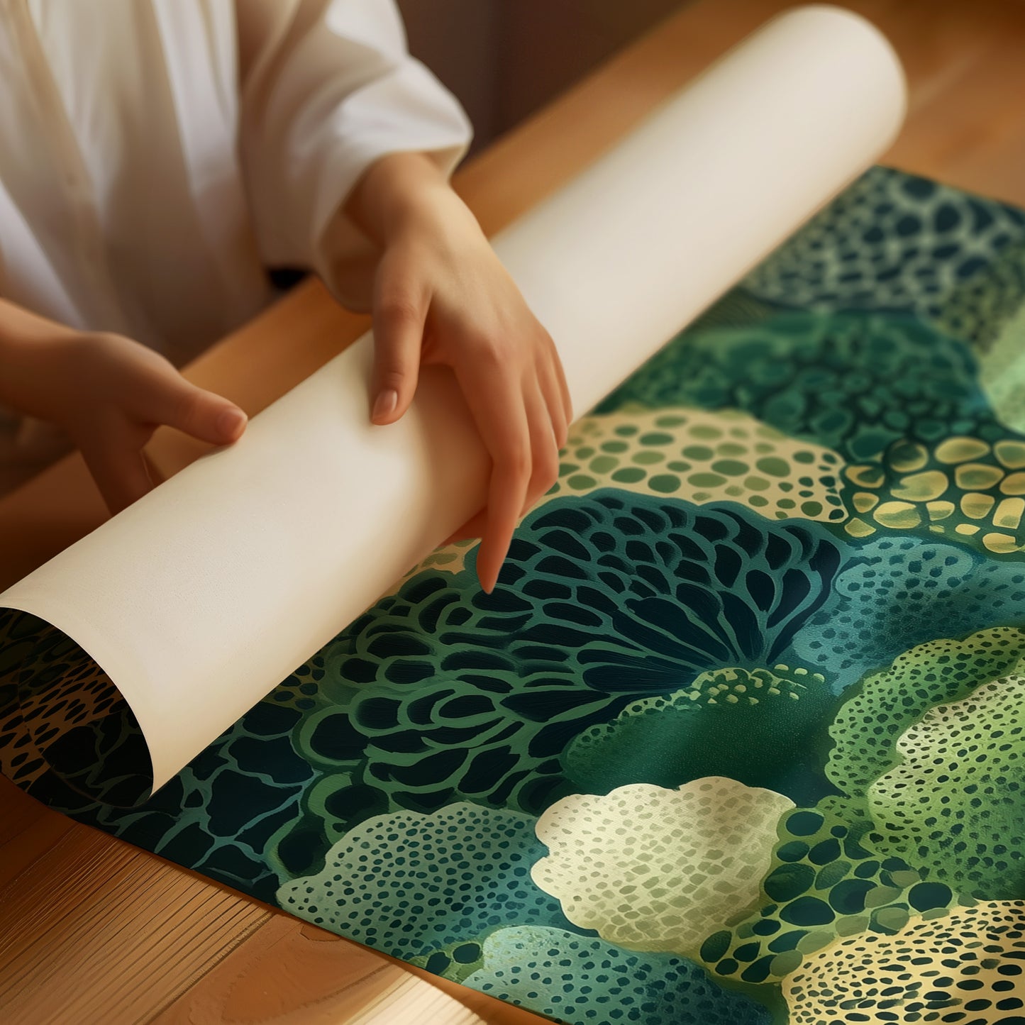 Ocean Forest Blooms In Jade