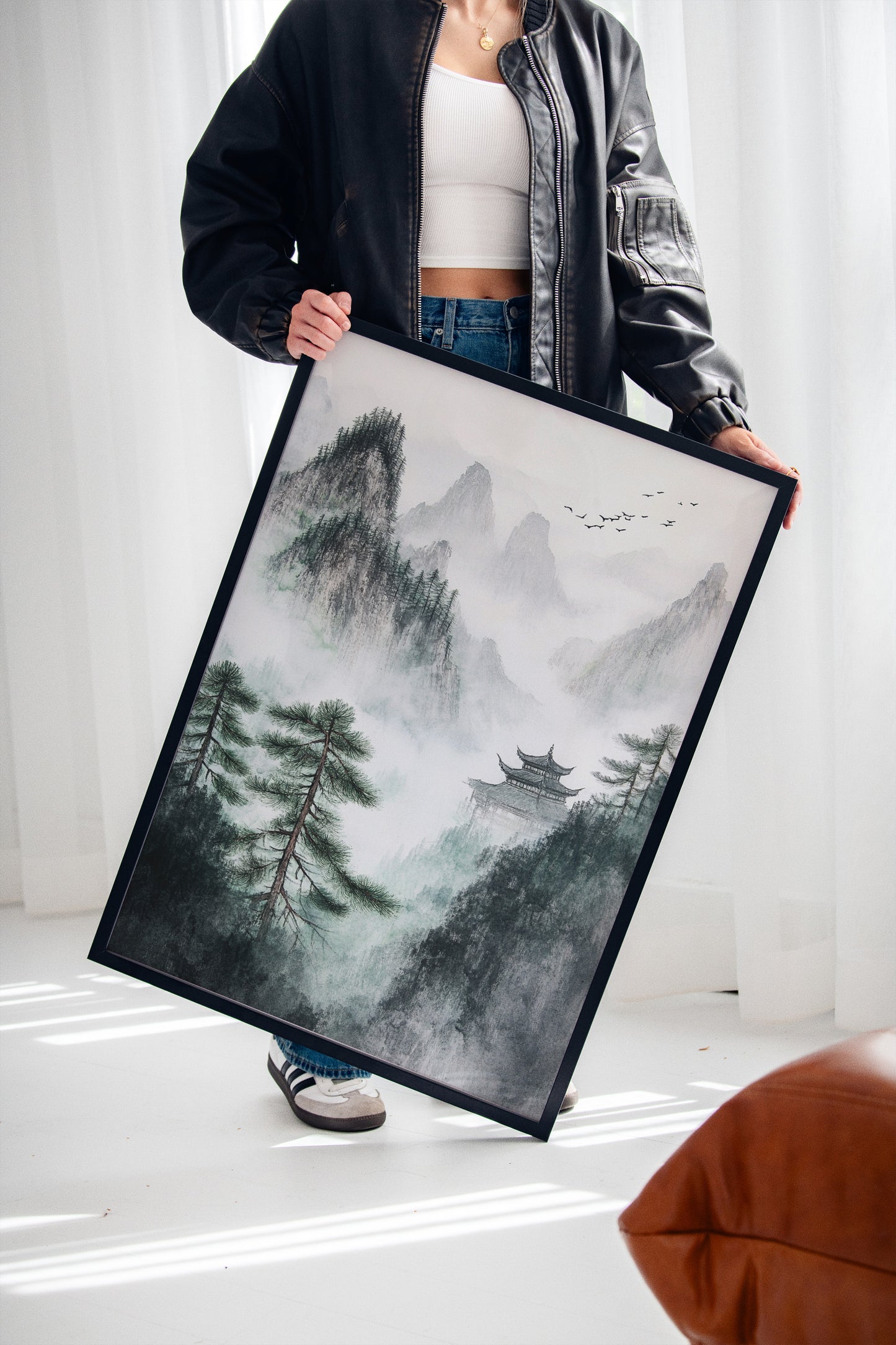 Misty Mountain Landscape – Tranquil Chinese Zen Wall Art