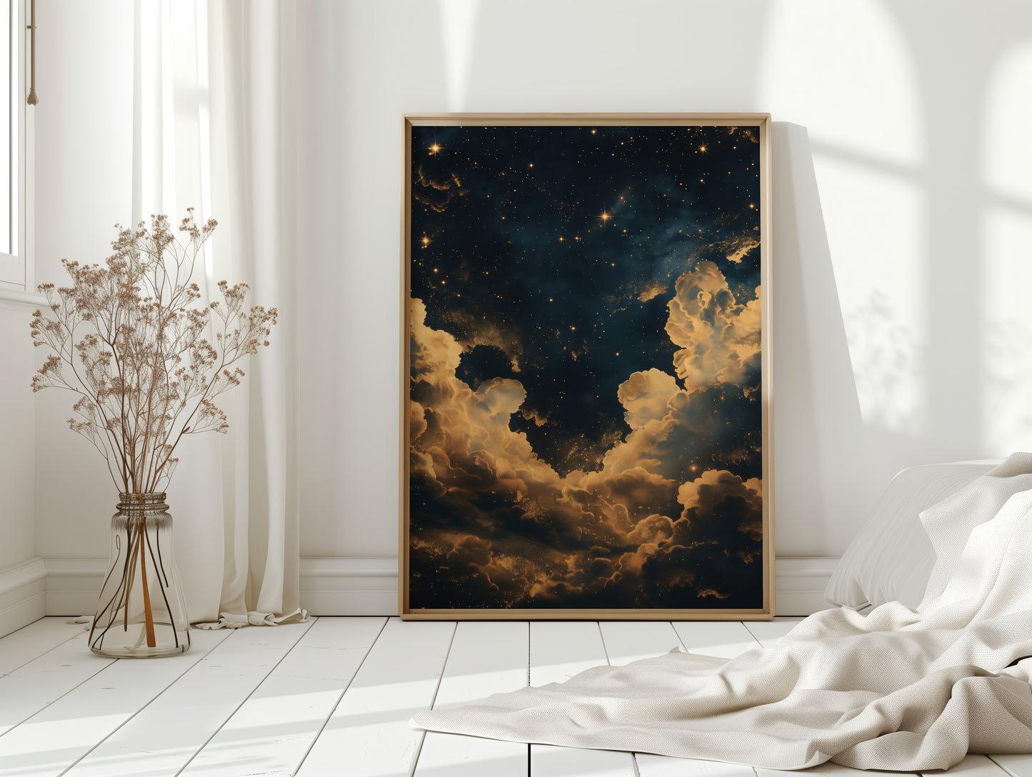 Golden Clouds Beneath a Midnight Sky