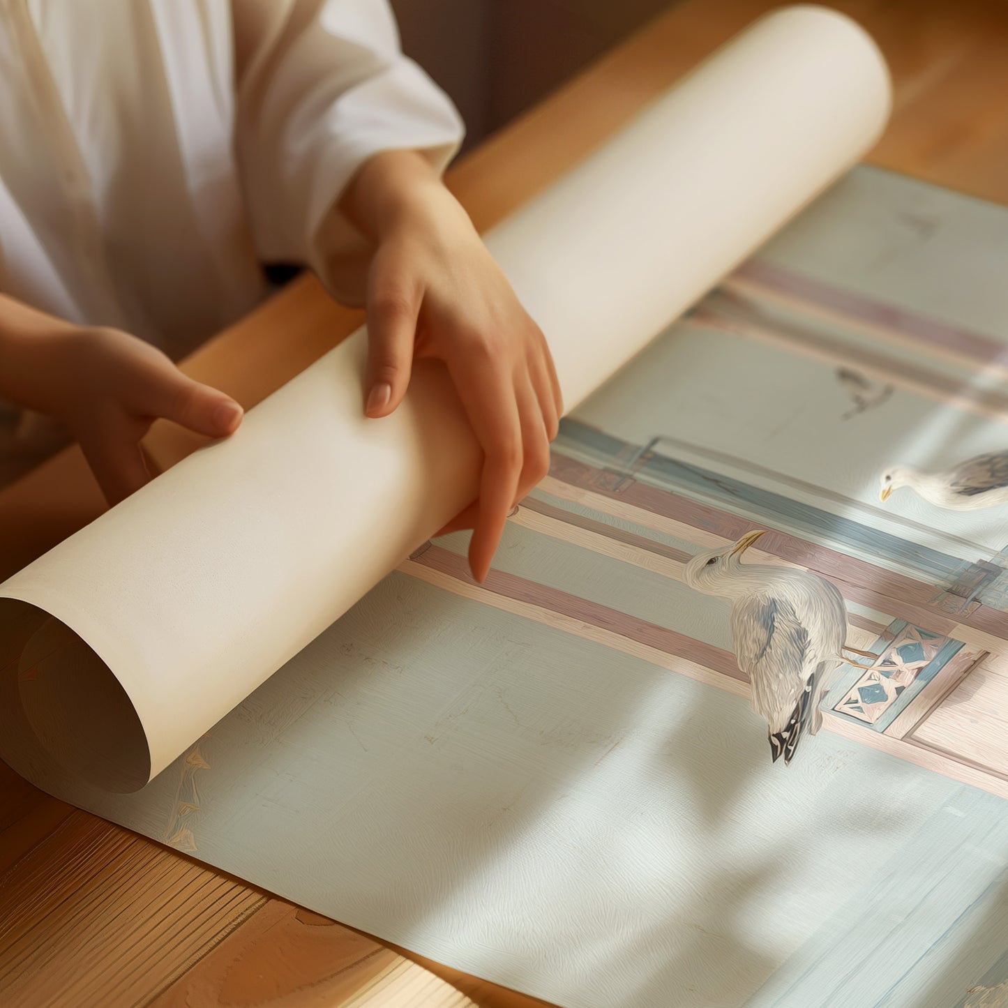 Seagulls Gather At Seaside Pavilion