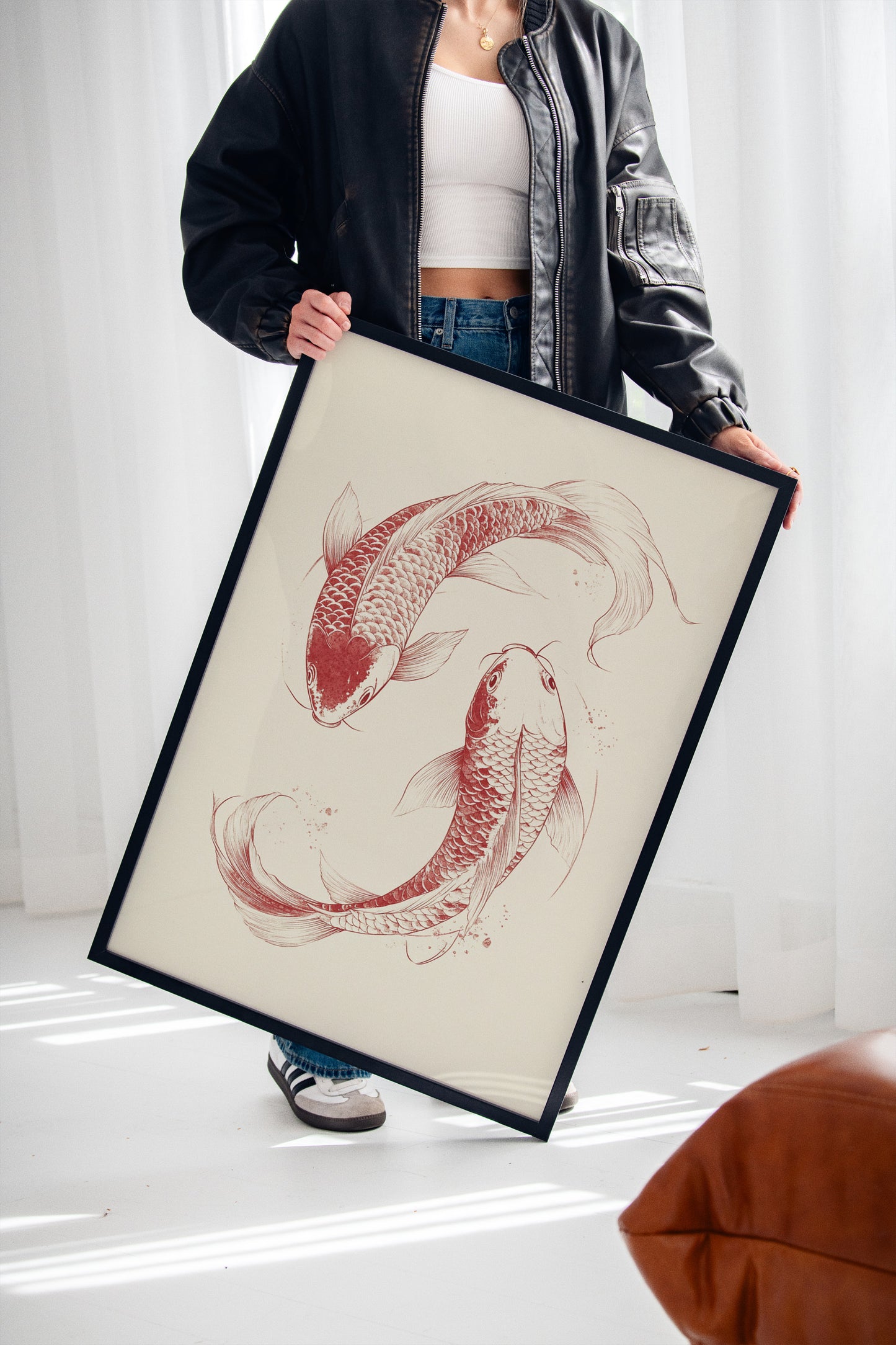 Yin-Yang Koi Fish – Minimalist Japanese Ink Wall Art
