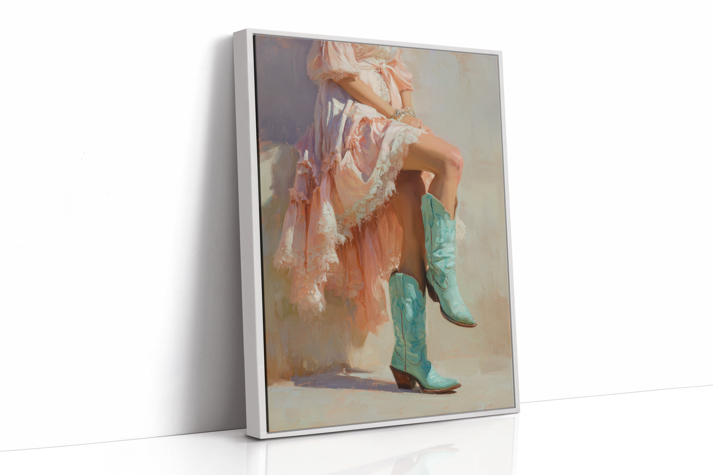 Turquoise Boots Meet Blush Lace