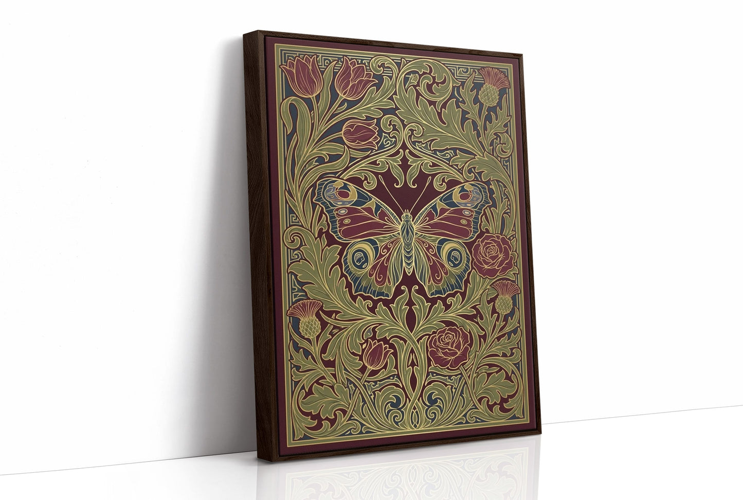 Peacock Butterfly Tapestry: Art Nouveau Pattern Study