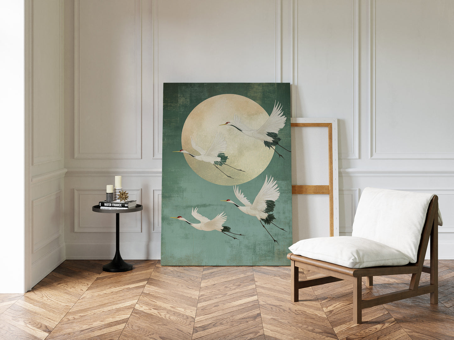 Moonrise Flight of the Cranes