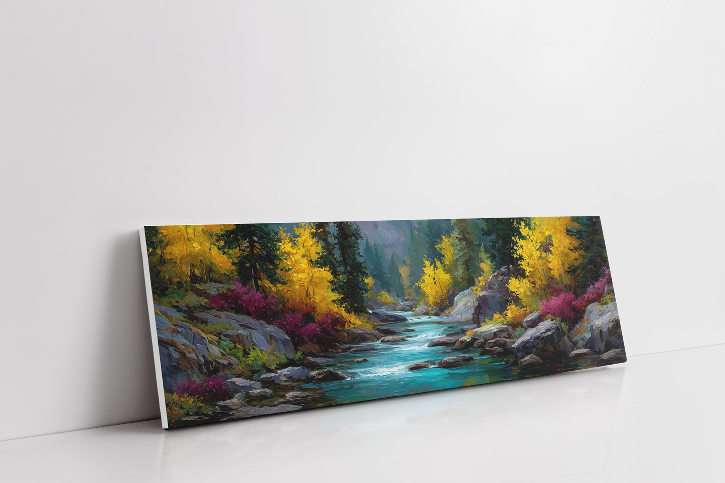 Autumn River Through Golden Pines