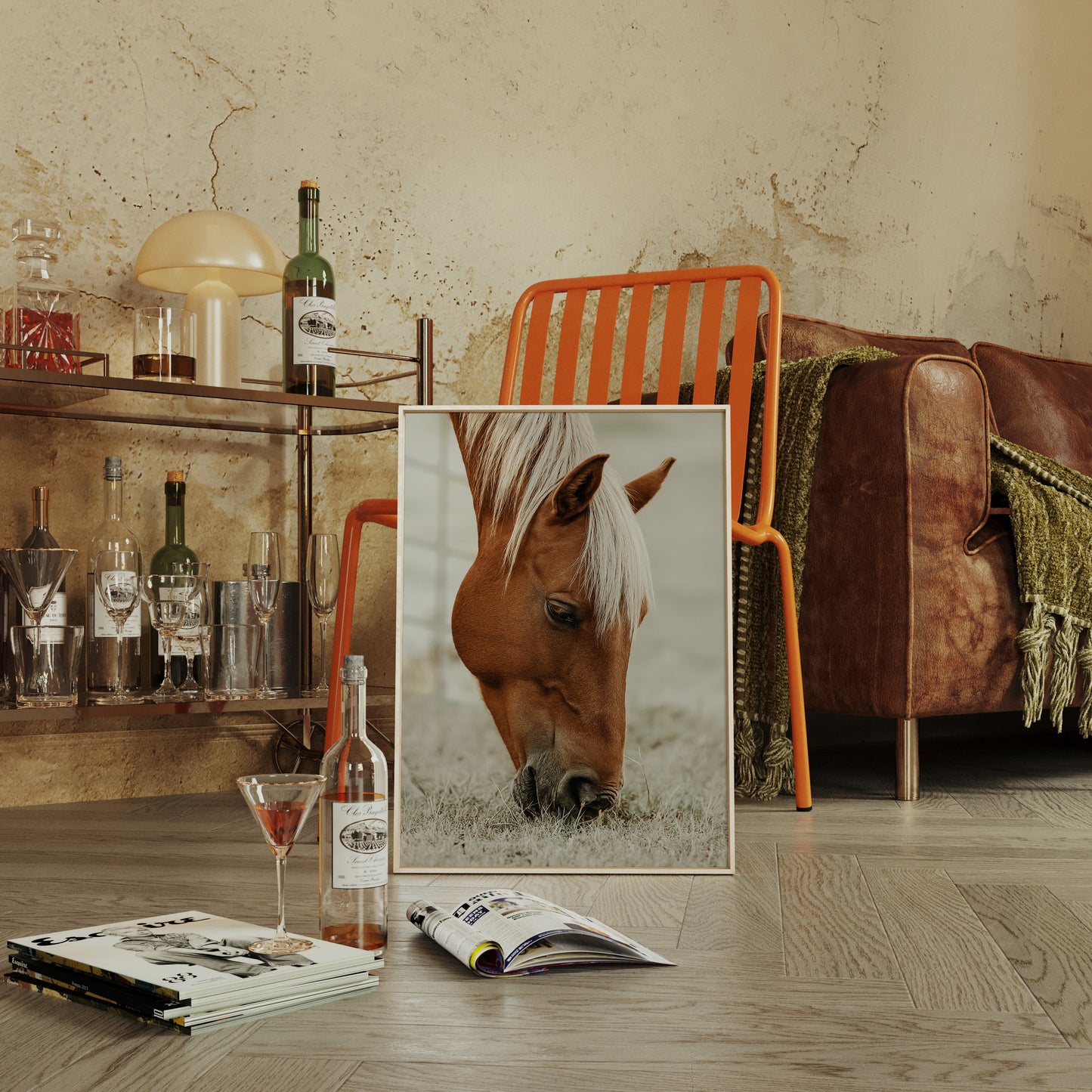 Quiet Morning Graze with Golden Mane